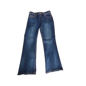 Rock & Roll Women's Dark Wash Mid-Rose Boot Cut Riding Jeans 28